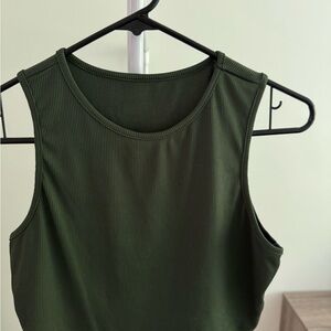 Olive Green Ribbed Matching Set